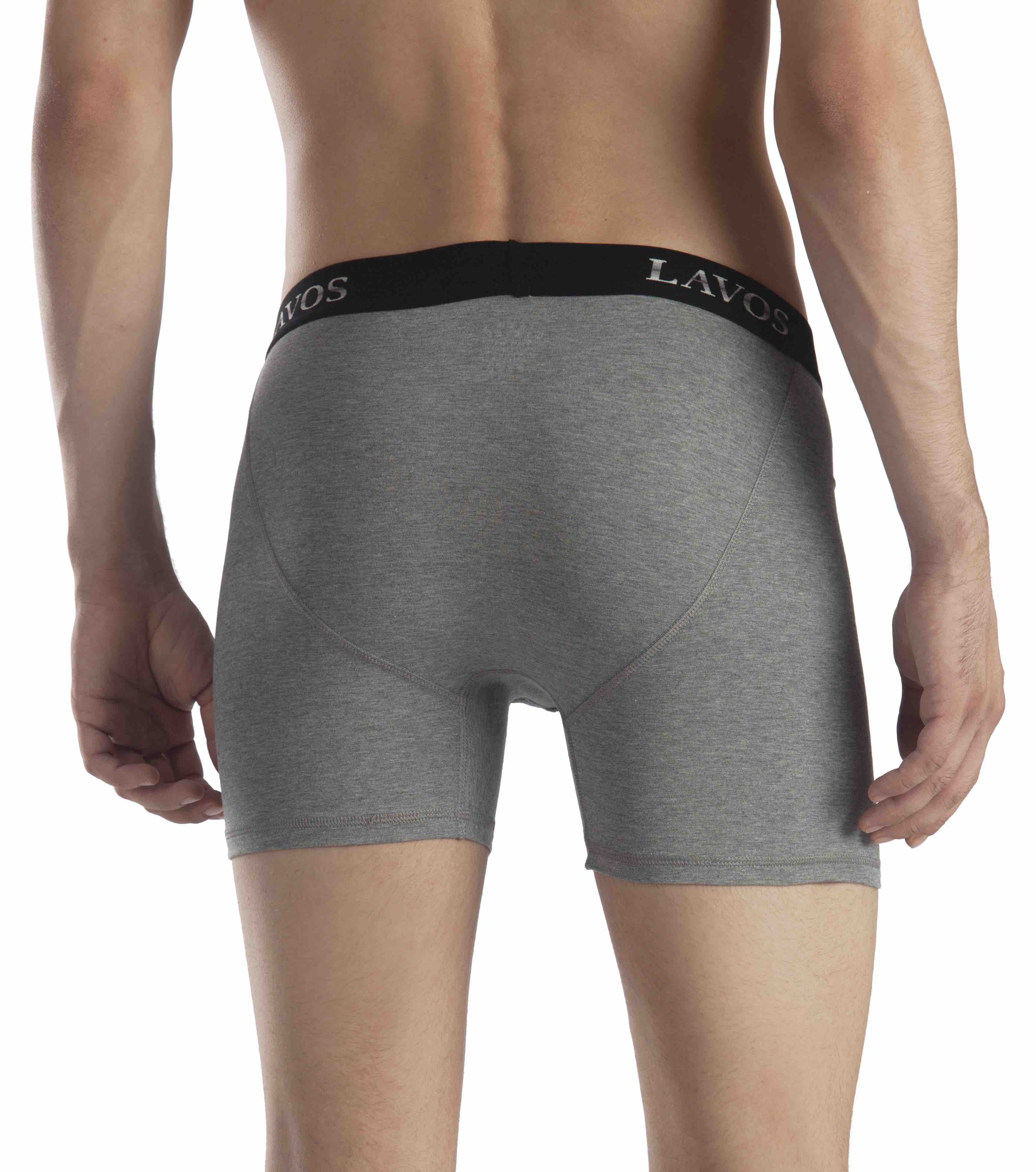 Men's Breathable cotton Micro-Mesh Boxer Briefs, Black and Gray 3 Pack